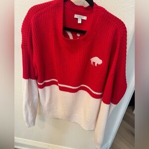 NFL - Buffalo Bills Red and White Women's Sweater - Size XL